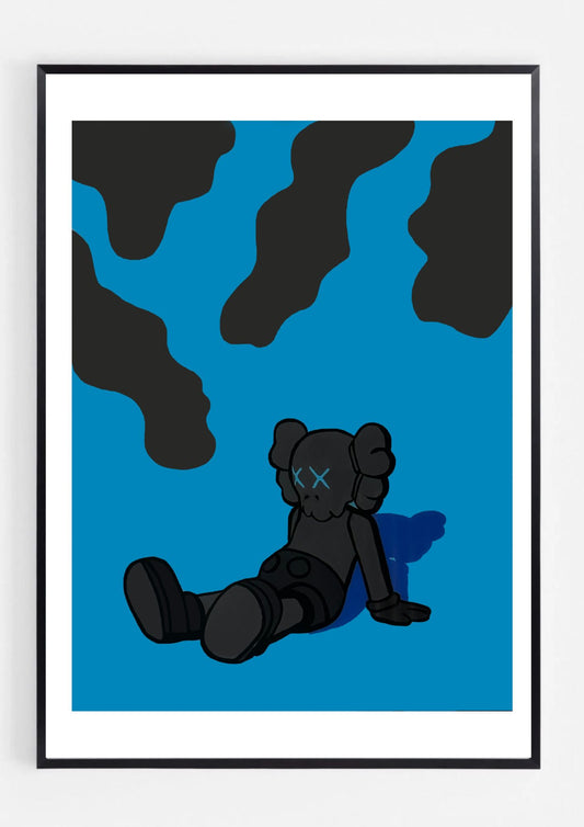 Glass KAWS print, A5
